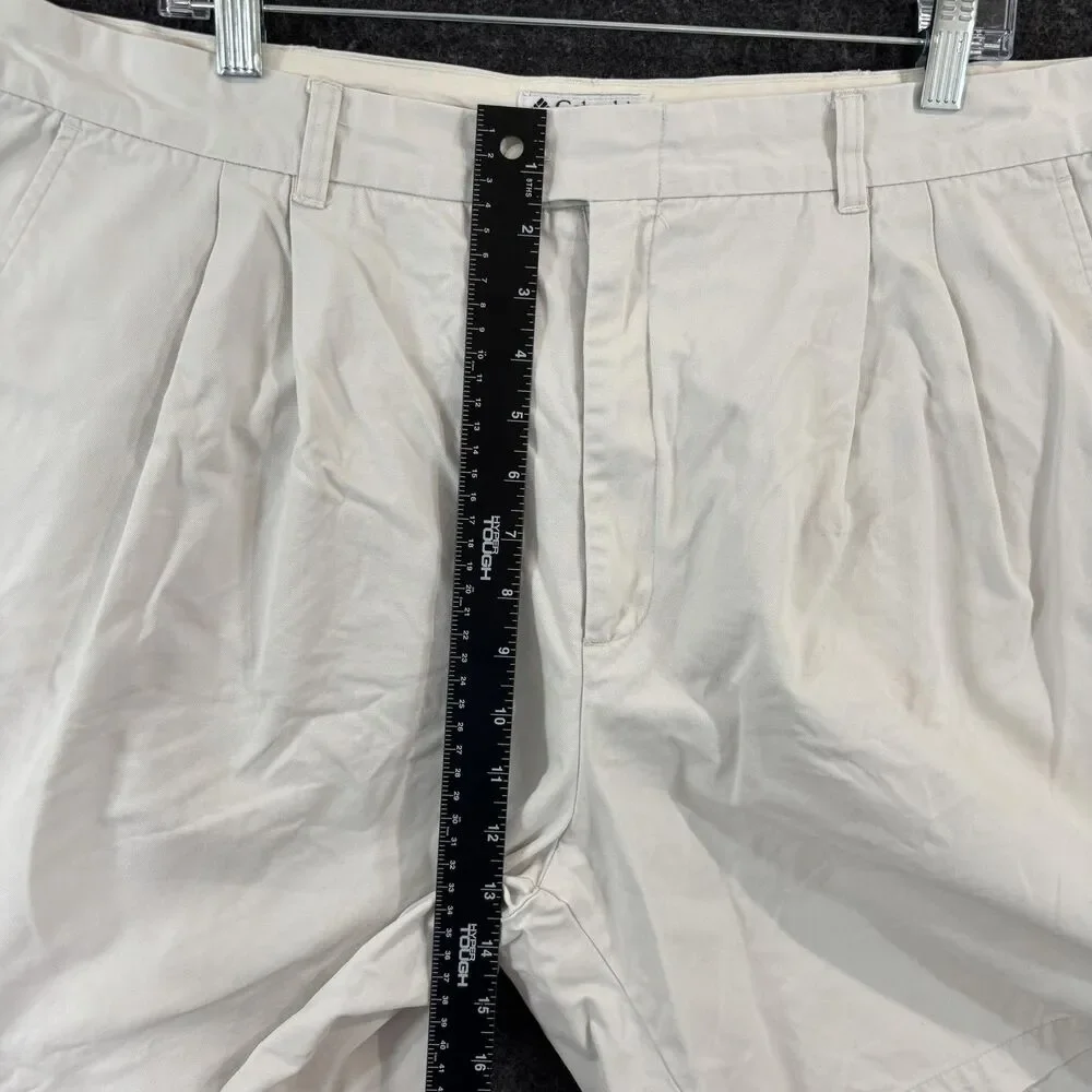 Columbia Shorts Men's 38 White Pleated 8